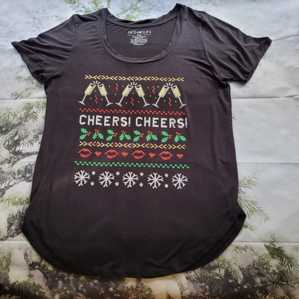 Fifth Sun Holiday Cheer Silky T-shirt size Large